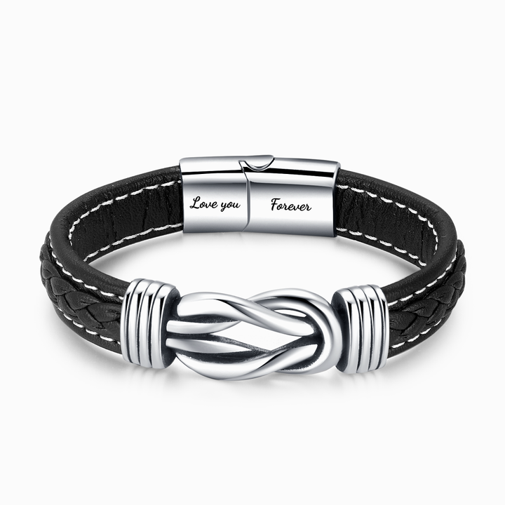 To My Dearest Dad Bracelet Leather Knot Bracelet "Son And Dad Bound Together For Eternity" Father's Day Birthday Gift -Jessemade AU
