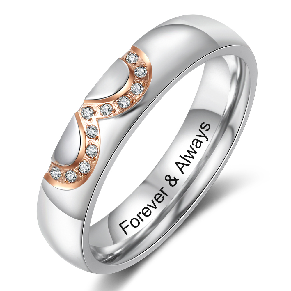 Personalised Couple Ring Engrave Love Message Matching Rings Gift for Couple Friends BBF-Jessemade AU