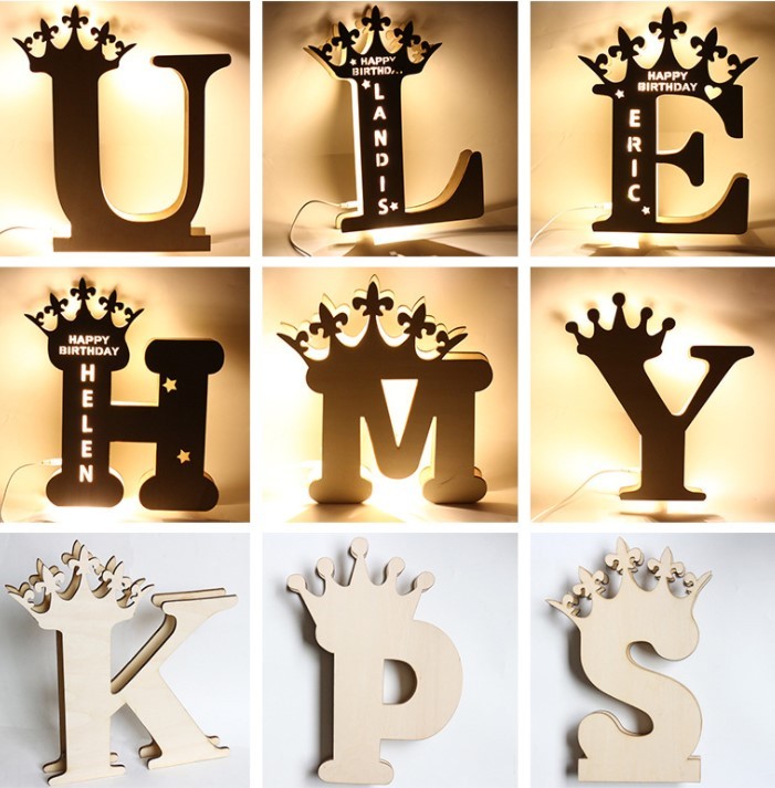Personalised Name Crown Custom Letter Night Light best gift-Jessemade AU