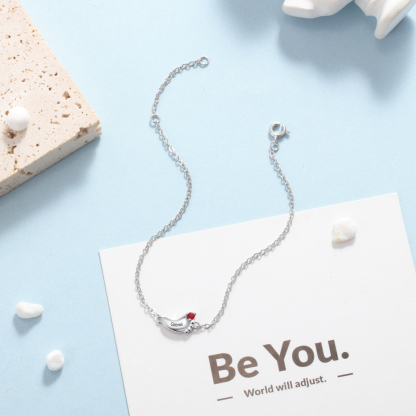 Personalised Baby Foot Bracelet With 1 Birthstone Engraved Names Gift For Mother-Jessemade AU