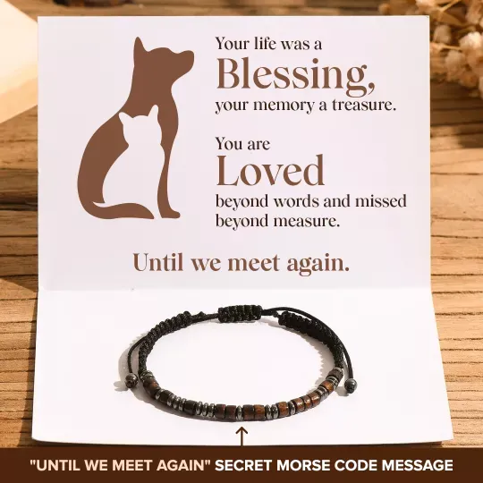 Morse Code Bracelet "Until We Meet Again" Memorial Gift for Him Her-Jessemade AU