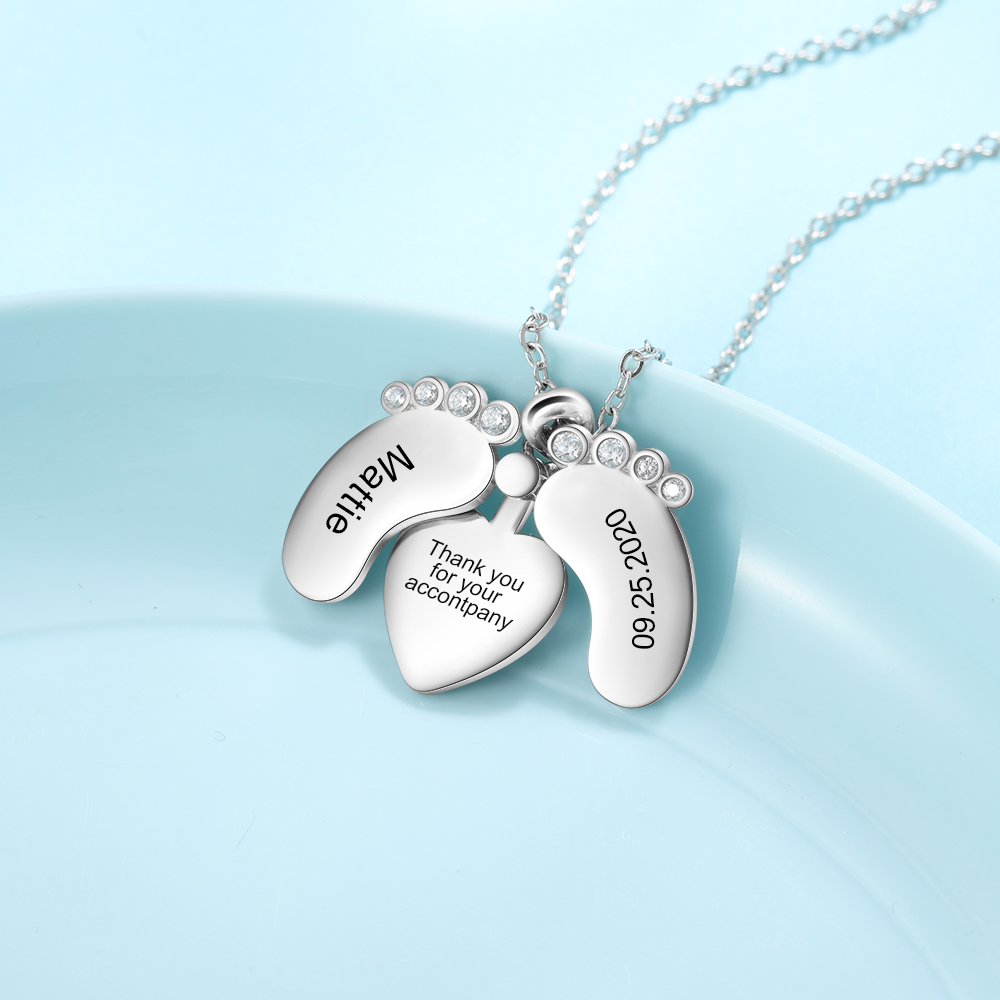 Heart Personalised Baby foot Necklace-Jessemade AU