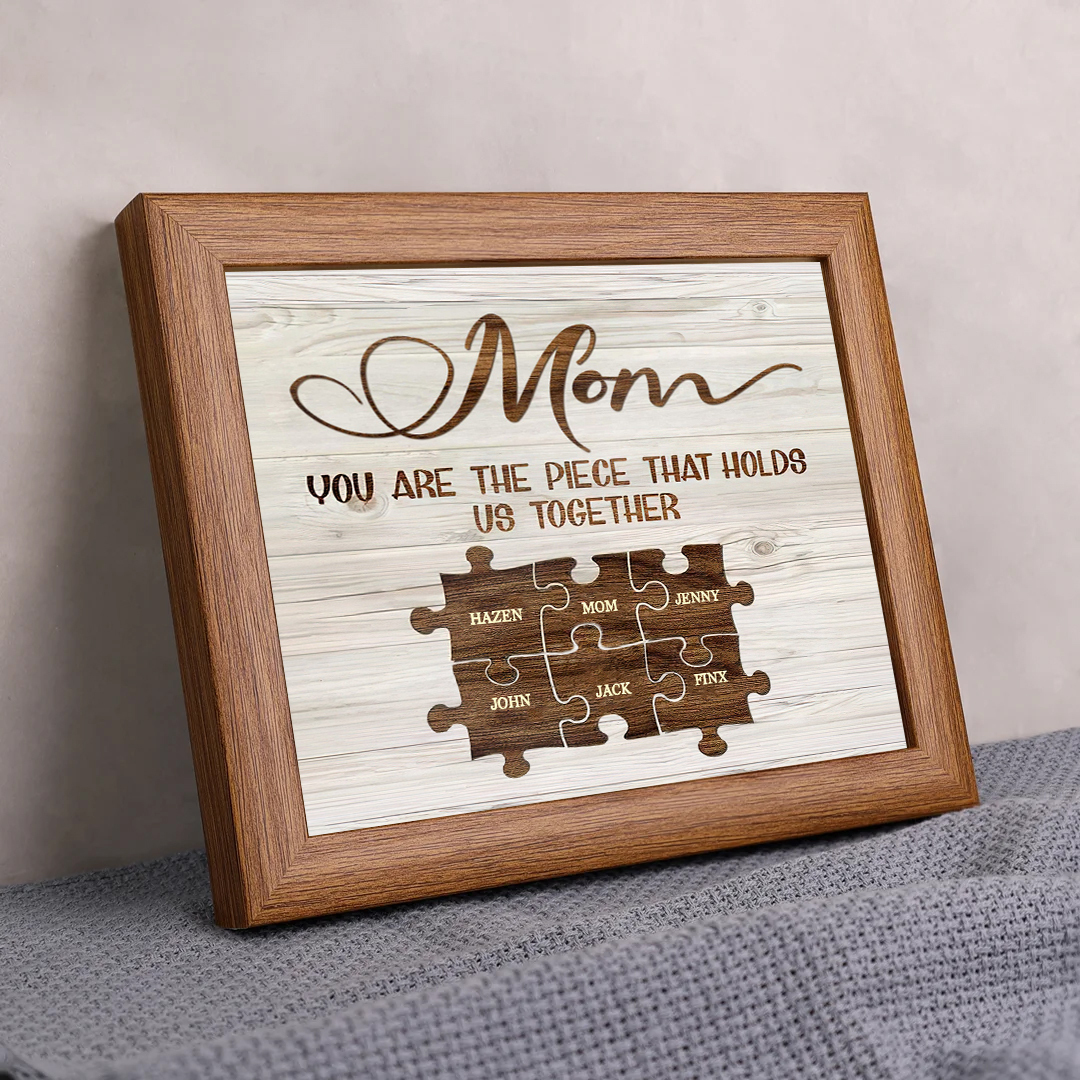 Personalised Puzzle Picture Frame With Light Custom 7 Names Home Decor - You are the piece that holds us together-Jessemade AU