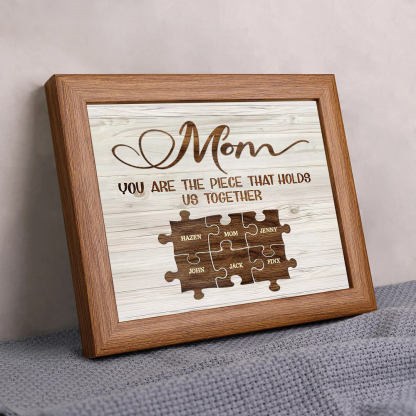 Personalised Puzzle Picture Frame With Light Custom 7 Names Home Decor - You are the piece that holds us together-Jessemade AU