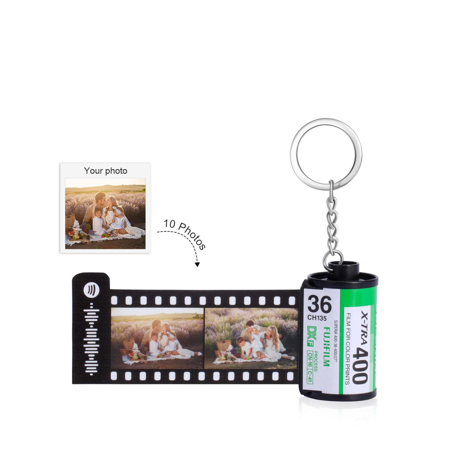 Personalised Spotify Code Memory Camera Roll Photo Keychain-Jessemade AU
