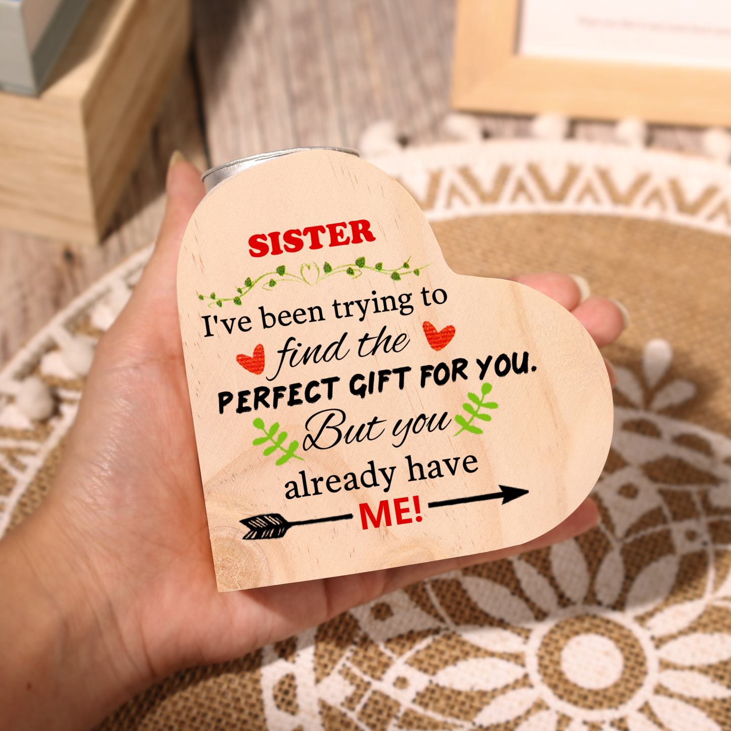 To My Sister Candle Holder Wooden Candlesticks Gift For Bestie - You Already Have Me-Jessemade AU