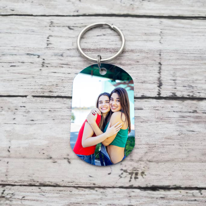 Personalised Photo Keyring Metal Keychain "Not Sisters By Blood But Sisters By Heart" Birthday Gift For Sister/Bestie/Friend-Jessemade AU