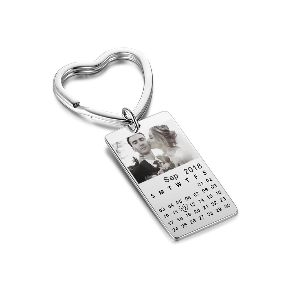 Personalised Calendar Keychain Engraved Photo Keychain Gifts For Him-Jessemade AU