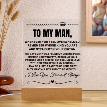 To My Man Night Light "I Love You, Forever & Always" LED Lamp Romantic Gifts for Him-Jessemade AU