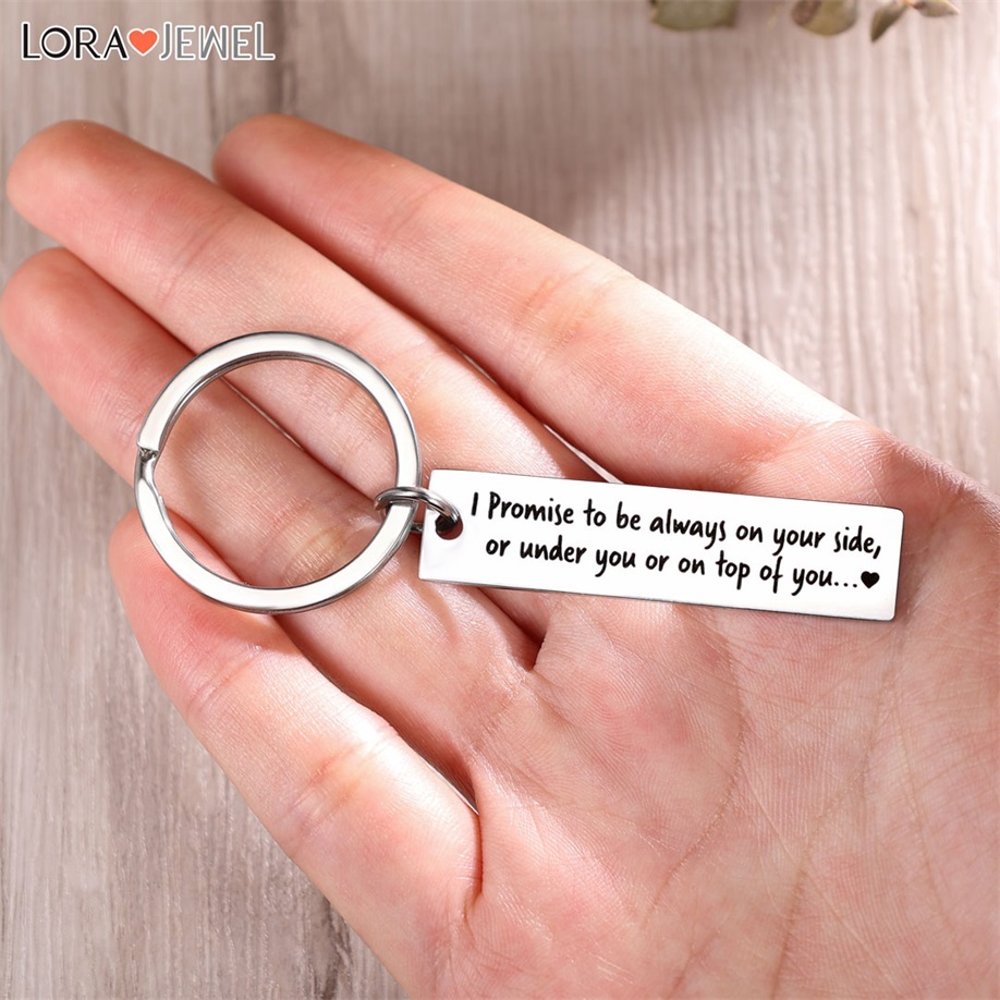 Funny Promise Keychain Always on Your Side Key Ring for Couple-Jessemade AU