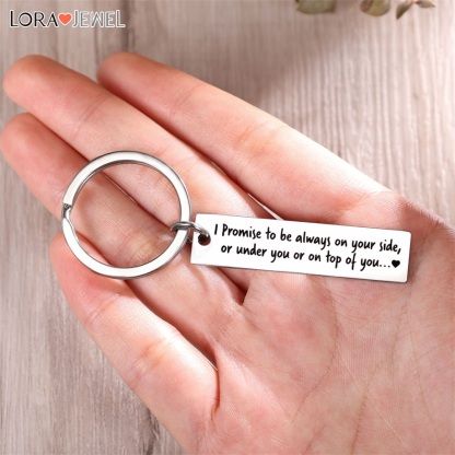 Funny Promise Keychain Always on Your Side Key Ring for Couple-Jessemade AU