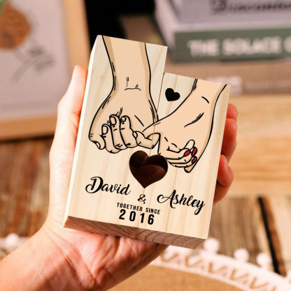 Personalised Couple Gift Set Pinky Promise Couple Candle Holder Heart Matching Keychain with Custom Names & Date Gift Box-Jessemade AU