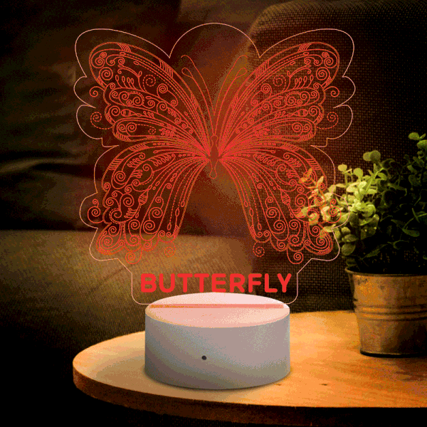 Personalised Butterfly Home Decoration Lamp With Custom Name Night Light Kid's Bedroom Decor Children's LED Light-Jessemade AU