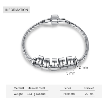 Personalised Men's 5 names Bracelet For Dad-Jessemade AU