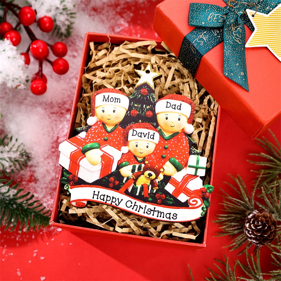 Personalised Family Christmas Ornament Custom 3 Names Hanging Ornament Gifts For Family-Jessemade AU