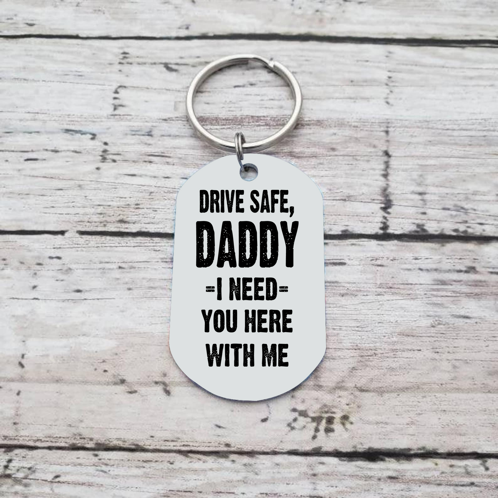 Personalised 2 Names Australian Flag Keychain Fist Bump Keychain Father's Day Gift - Drive Safe, Daddy, I Need You Here with Me-Jessemade AU