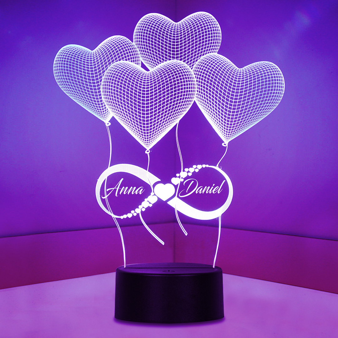 Balloon LED Night Light Personalised 7 Colours Changing Night Light With Name Lamp Gifts For Kids-Jessemade AU