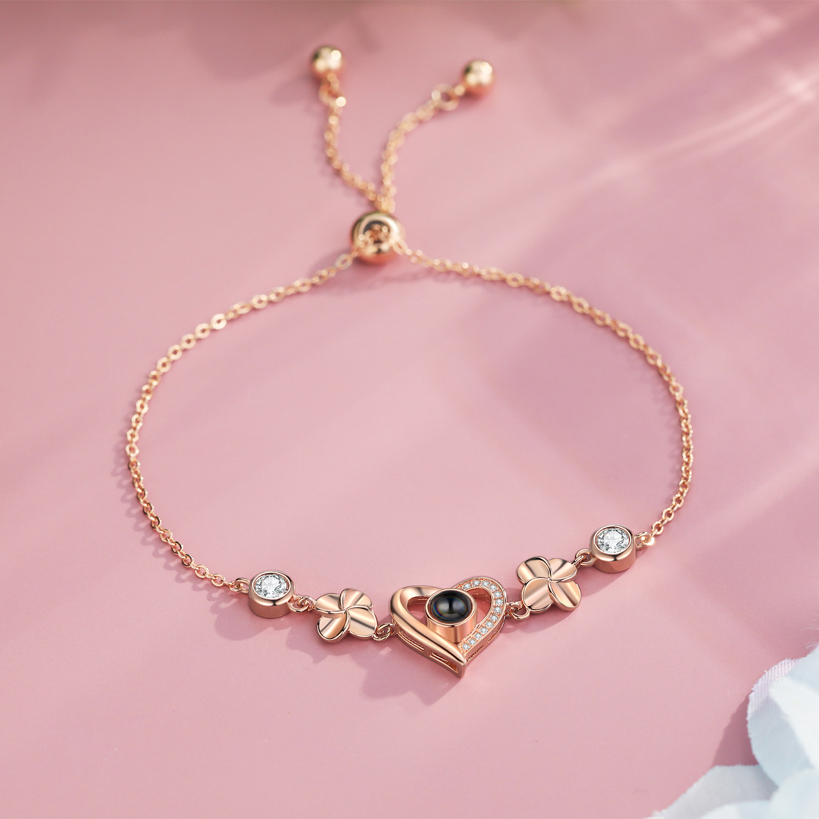 Heart Projection Bracelet Personalised Photo Bracelet Creative Gift for Her Mother's Day Jewelry Gifts-Jessemade AU