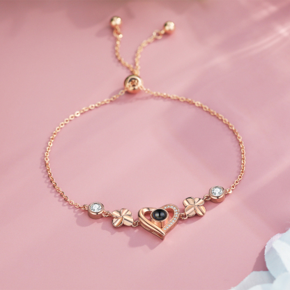 Heart Projection Bracelet Personalised Photo Bracelet Creative Gift for Her Mother's Day Jewelry Gifts-Jessemade AU