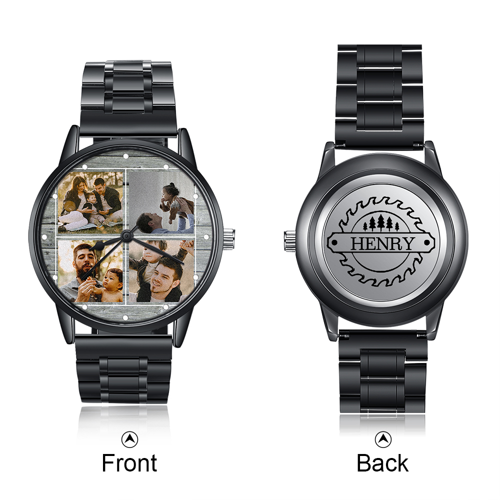Personalised Photo Watch Custom 4 Photos Mechanical Watch Gifts for Him-Jessemade AU