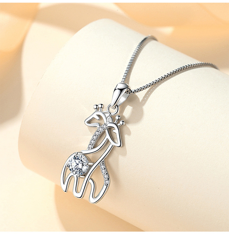 To My Daughter Giraffes Pendant Necklace Warm Gifts-Jessemade AU