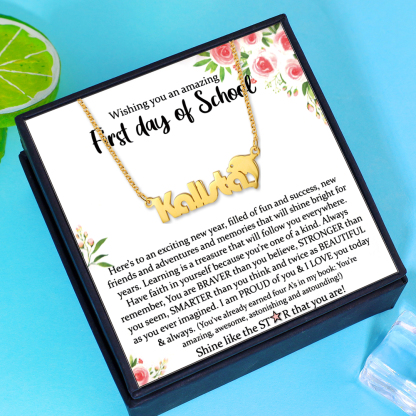 Personalised Kid's Name Necklace Custom Name Dolphin Necklace-Jessemade AU
