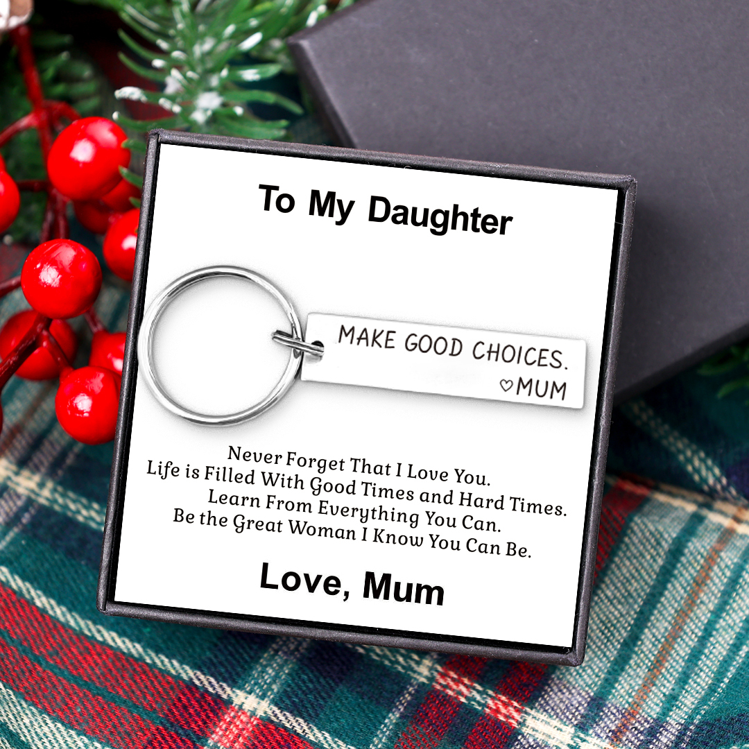 Make Good Choice Love Mum Dad Keychain Funny Gift for Your Kids -Jessemade AU
