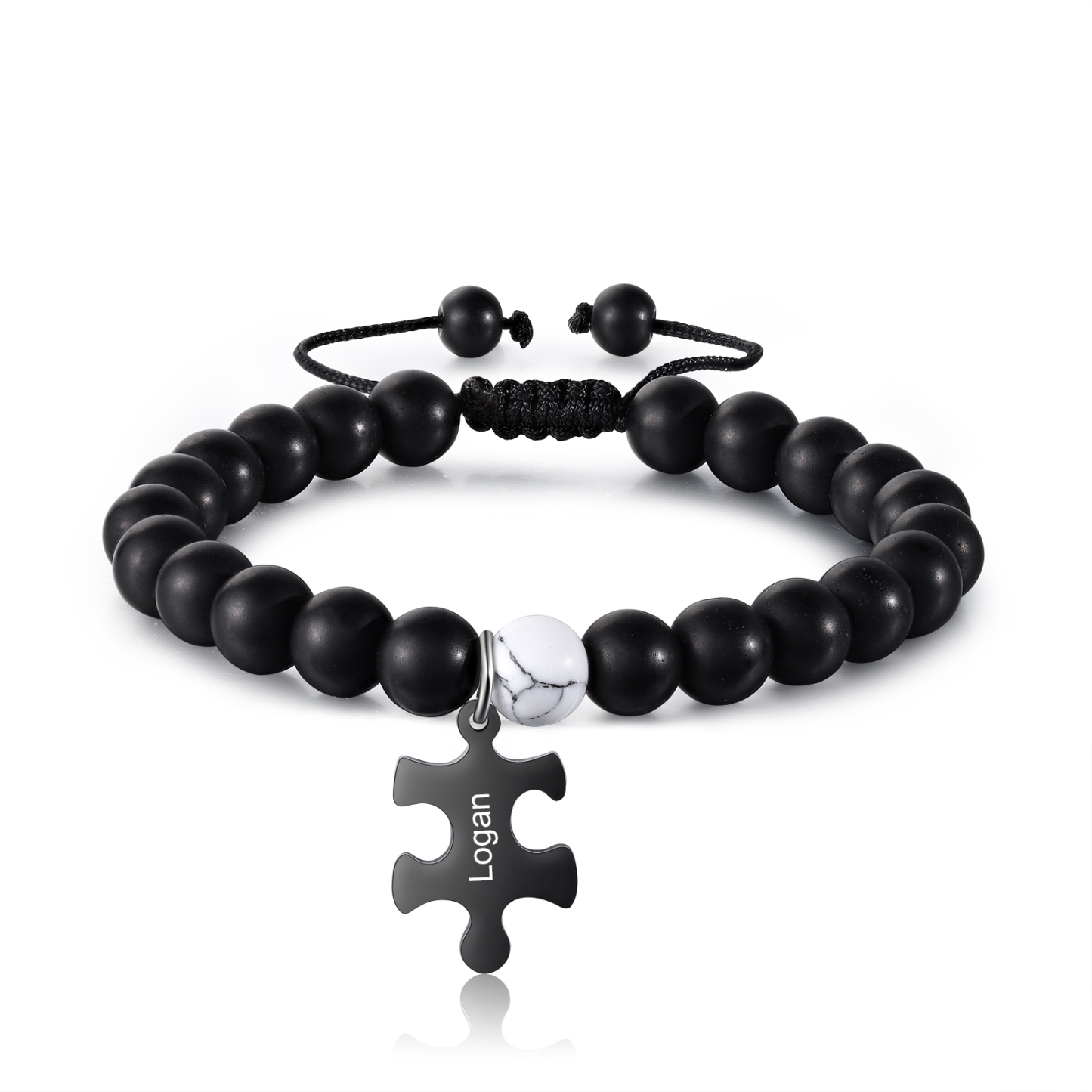 Personalised Puzzle Bracelet Set Customised 2 Names Beaded Bracelet Gift for Couples-Jessemade AU