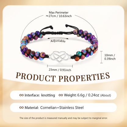 To My Granddaughter Infinity Heart Bracelet with Message Card Adjustable Bracelet Gift for Her - Never Forget How Much I Love You