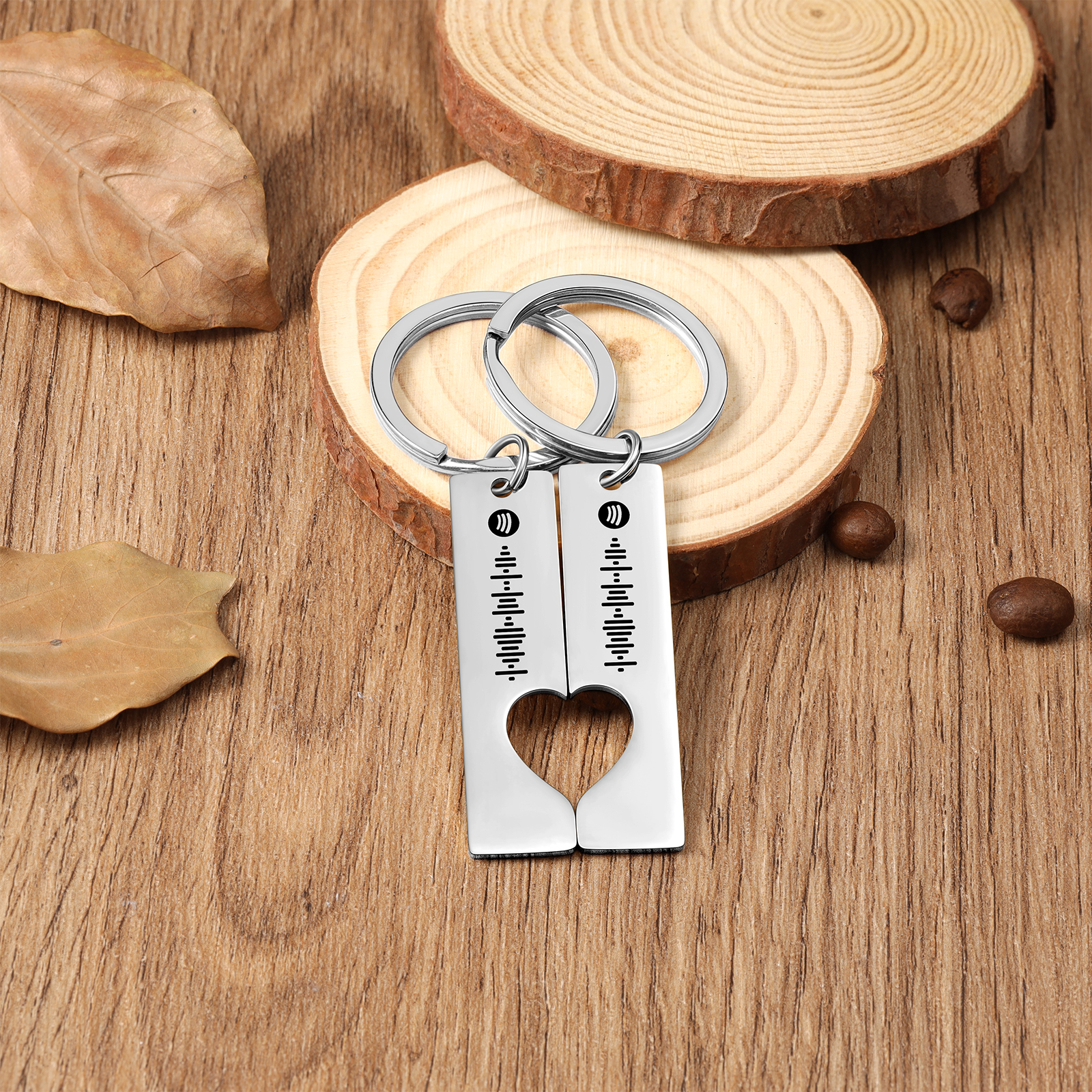 Personalised Scannable Spotify Code Keychain Heart Music Keychain for Couple-Jessemade AU