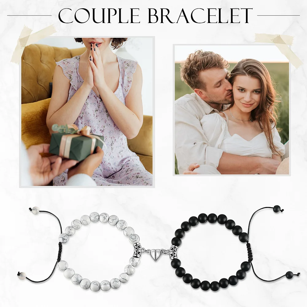 Couple Bracelets Set Magnetic Bracelet Adjustable Bracelet Valentine's Day Gift for Couples-Jessemade AU