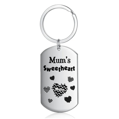 Personalised 1 Name Keychain Hearts Family Keychain Mother's Day Gift - Mum's Sweetheart-Jessemade AU