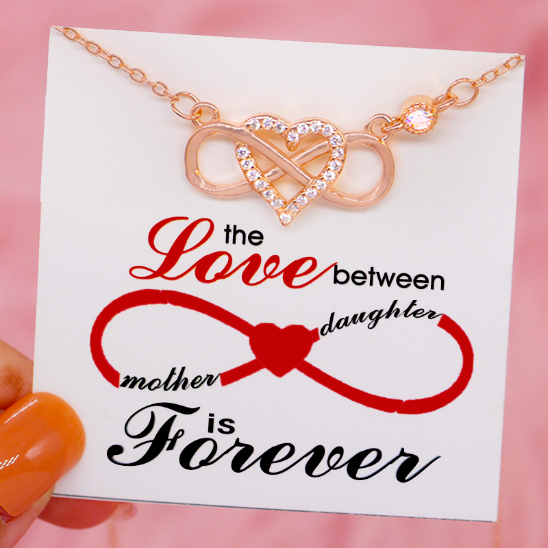 To My Mother/Daughter, Infinite Love Necklace With Card, The love between mother and daughter is Forever Gifts for Her-Jessemade AU