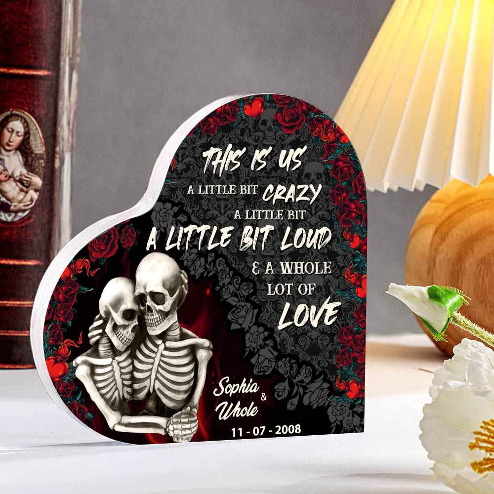 Couple Acrylic Heart Keepsake Customised 2 Names & Date Ornament Valentine's Day Gift For Couples - This Is Us, A Whole Lot Of Love-Jessemade AU