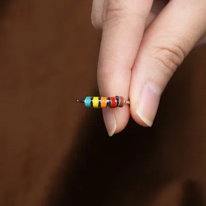 For Daughter-S925 Colourful Beads Fidget Ring Anxiety Spinning Ring" Your anxiety is lying to you"-Jessemade AU