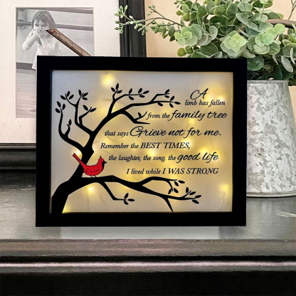 Cardinal Frame A Limb Has Fallen Lighted Shadow Box Memorial Gifts-Jessemade AU
