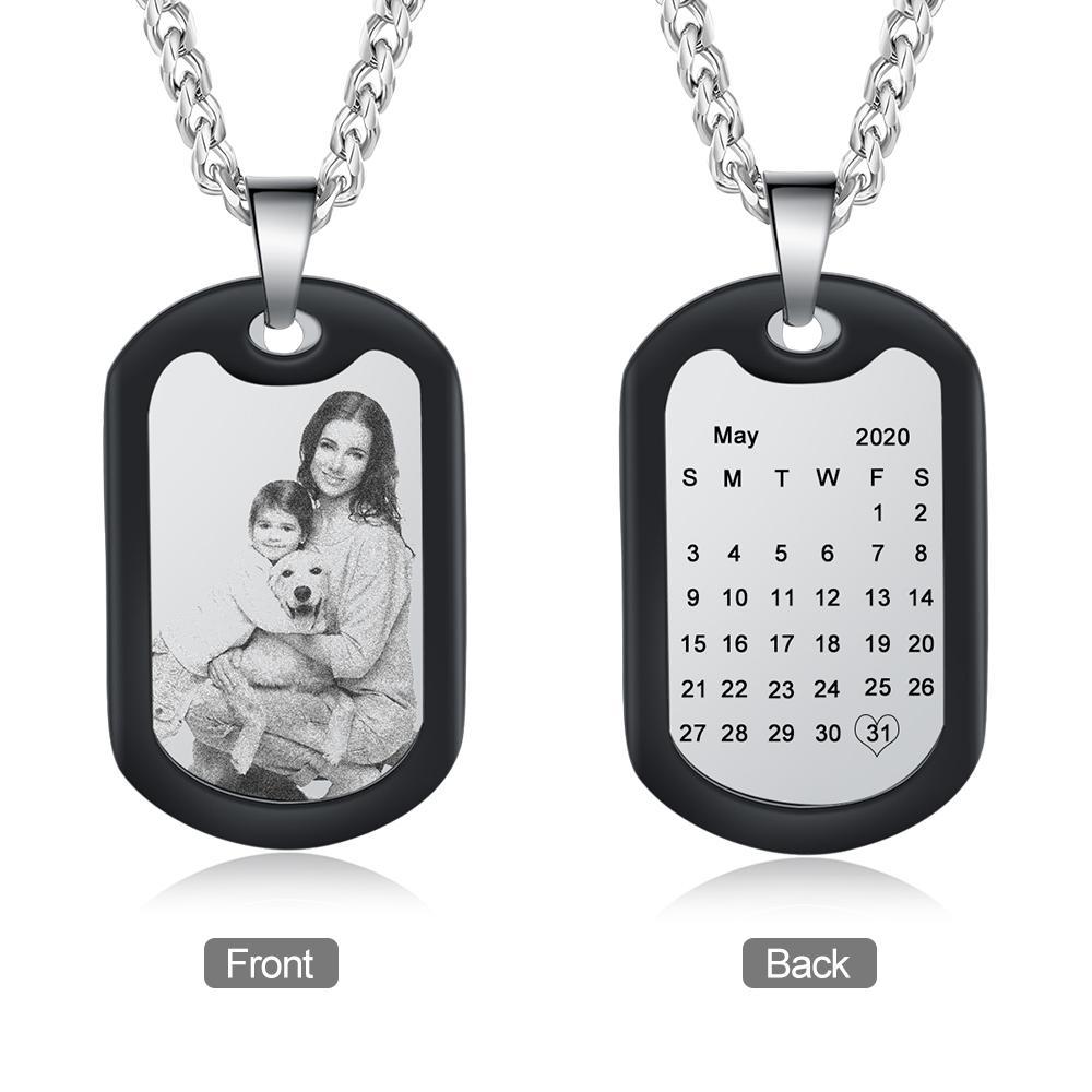 Personalised Date Necklace Custom 1 Photo Necklace Gifts For Him-Jessemade AU