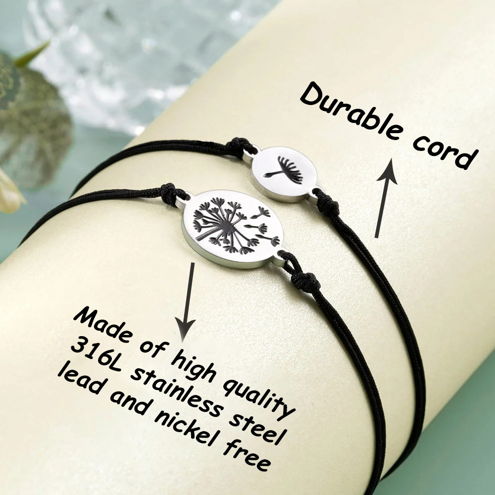 Dandelion Bracelet Mother and Daughter Bracelet Back To School Gift Adjustable String Bracelet-Jessemade AU