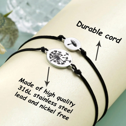 Dandelion Bracelet Mother and Daughter Bracelet Back To School Gift Adjustable String Bracelet-Jessemade AU