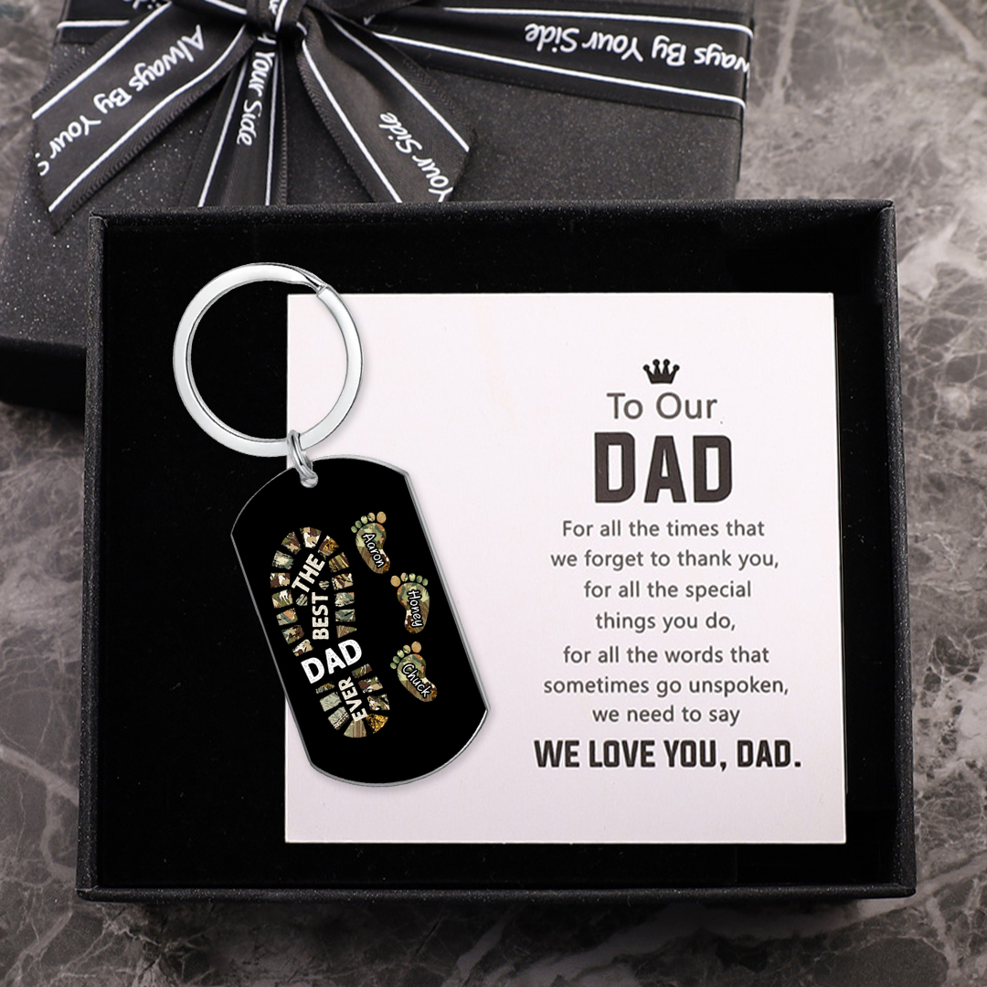 Personalised 4 Names Keychain Custom Dad Shoe Baby Feet Keychain Father's Day Gift for Dad-Jessemade AU