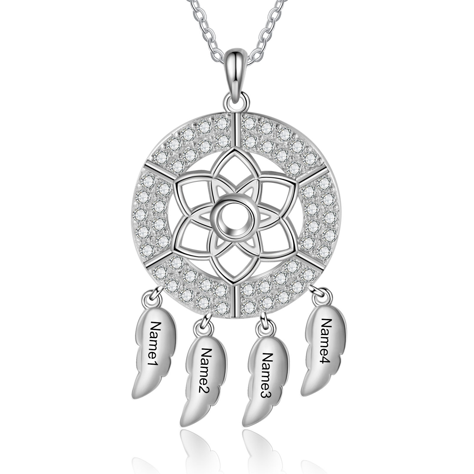 Personalised Dream Catcher Necklace Custom 4 Names Necklace Gifts For Her-Jessemade AU