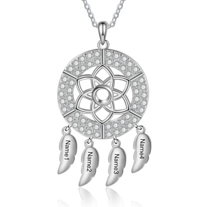 Personalised Dream Catcher Necklace Custom 4 Names Necklace Gifts For Her-Jessemade AU