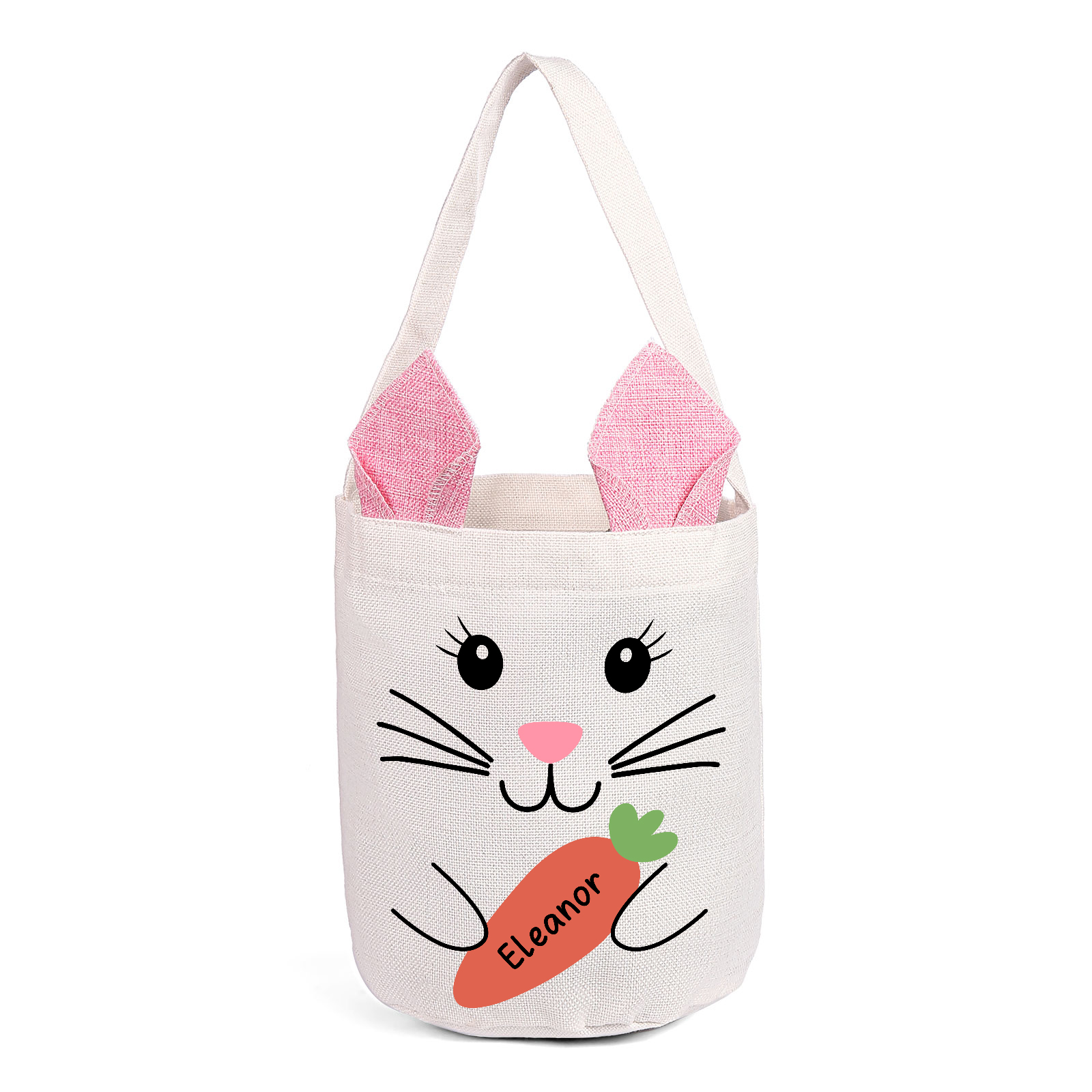 Personalised Bunny Tote Bag Custom Name Bunny Bucket Bag Easter Gifts for Kids-Jessemade AU