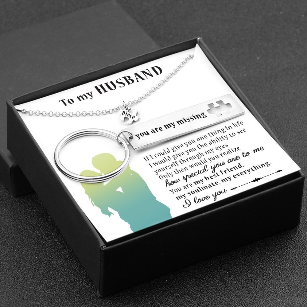 Only Then Would You Realize How Special You Are To Me, Puzzle Necklace & Keychain Gift Set Gifts For Husband-Jessemade AU