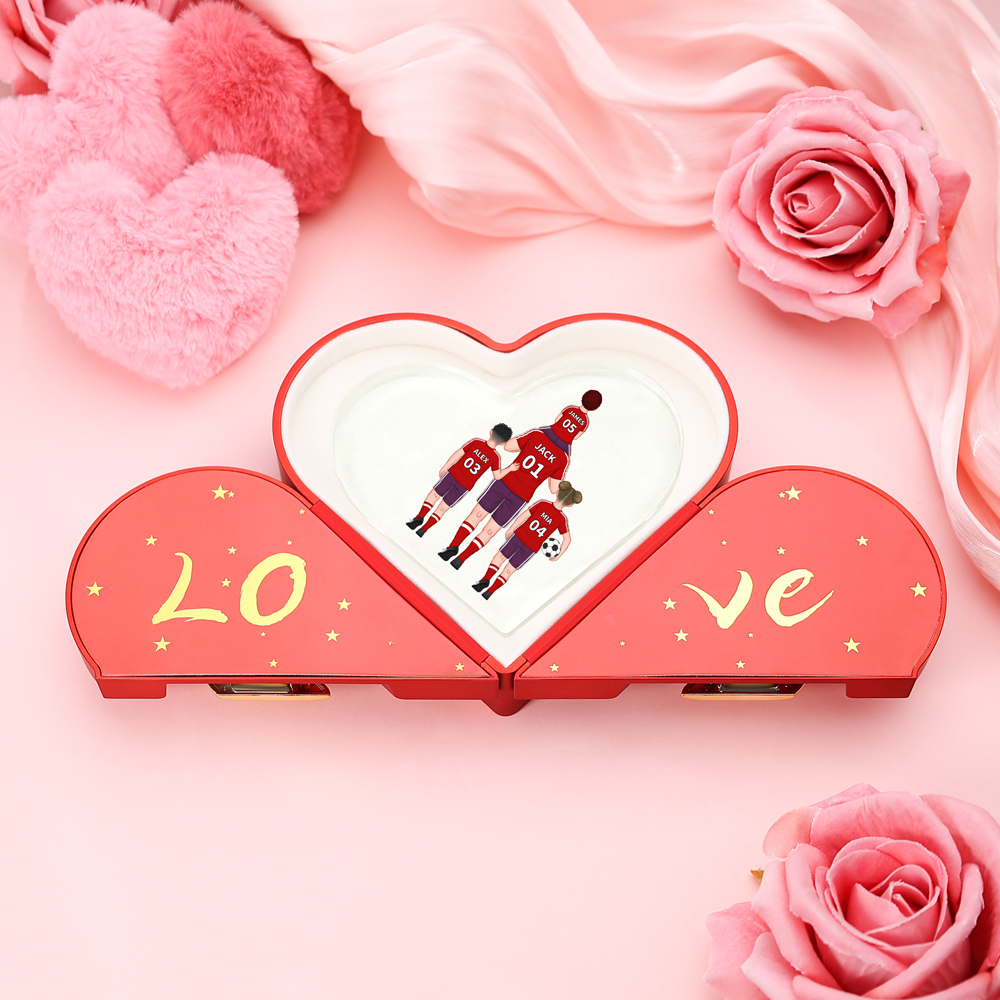 Personalised Jersey Number Acrylic Heart Keepsake Custom 2–9 Names Ornaments Football Family Gifts for Dad-Jessemade AU