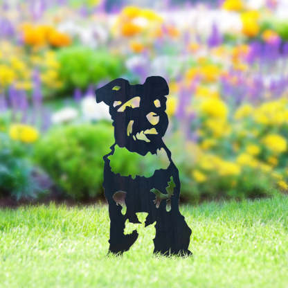 Schnauzer Metal Dog Silhouette Garden Yard Decoration-Jessemade AU