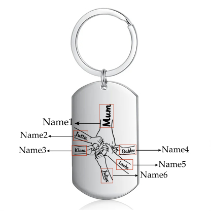 6 Names - Personalised Name Keychain Holding Hands Keychain Mother's Day Gifts For Grandma/Mother-Jessemade AU