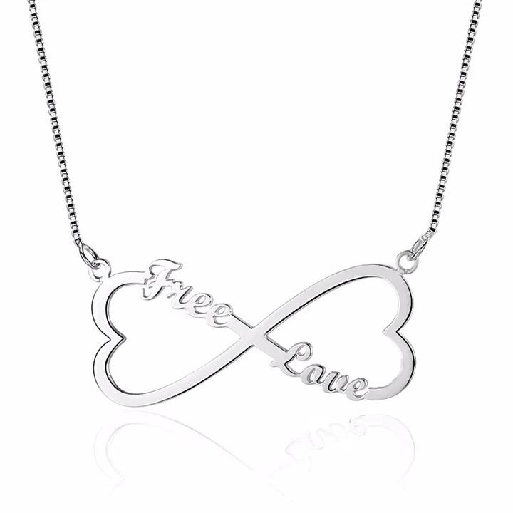 Personalised Heart Necklace Custom 2 Names Necklace Gift For Women-Jessemade AU