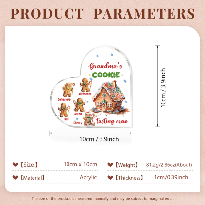 Acrylic Heart Keepsake Customised 6 Names Christmas Decor Personalised Gifts for Grandma Mum-Jessemade AU