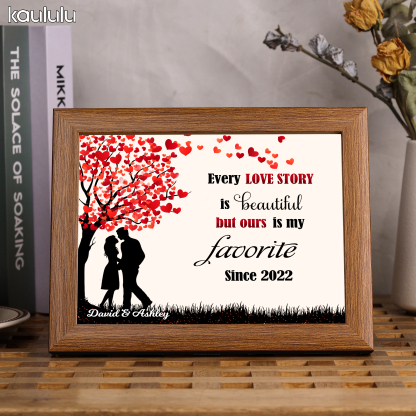 Personalised Couple Photo Frame Custom 2 Names & Date Frame Anniversary Gift For Him/Her -  Every Love Story is Beautiful, But Ours Is My Favourite-Jessemade AU